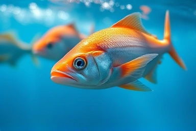 Omega-3 rich fish in clear blue water, symbolizing natural health.