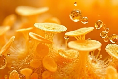 Microscopic view of Saccharomyces boulardii yeast cells