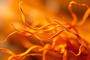 Golden saffron threads symbolizing natural appetite control.