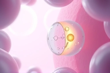 Microscopic view of Phytosome technology enhancing cell absorption.