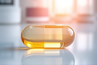 Pure omega-3 supplement capsule, scientific purity