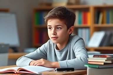 Student focusing on studies with enhanced cognitive function
