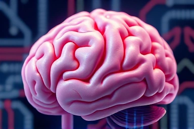 Brain composed of amino acid molecules, symbolizing focus