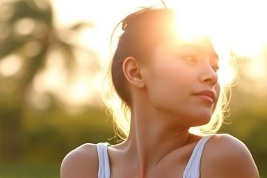 Person basking in sunlight for vitamin D
