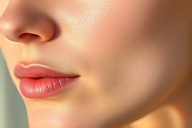 Healthy skin texture with subtle mineral highlights, symbolizing zinc benefits.