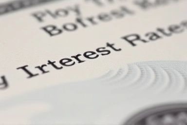 Bond certificate with ripple effect symbolizing interest rate impact