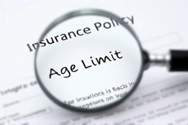 Car insurance policy document with magnifying glass on age limit