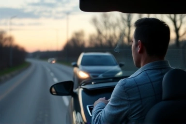 Driver worried about car breakdown on roadside