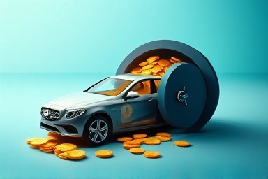 Car as a key to financial opportunity, unlocking wealth.