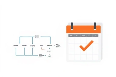 Credit card process flowchart and calendar, efficiency