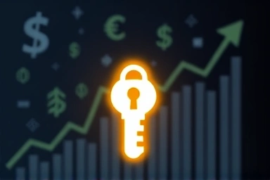 Financial opportunity symbolized by a glowing key.