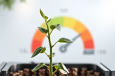 Symbolic representation of financial growth linked to credit score