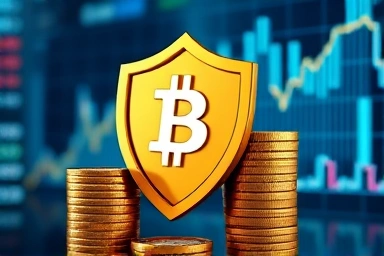 Crypto fees protected by shield of coins, digital finance growth