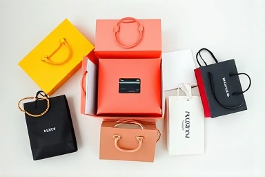 Stylish shopping bags and a credit card, smart spending.