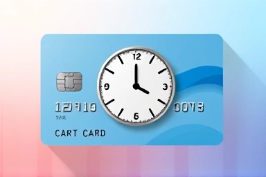 Credit card with extended time symbol.