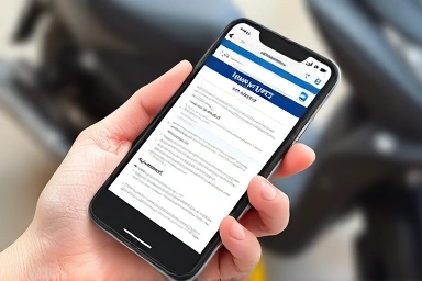 Electric scooter insurance policy on smartphone