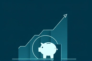 Abstract financial growth, secure savings, upward trend.