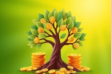 Money tree symbolizing financial growth and interest.