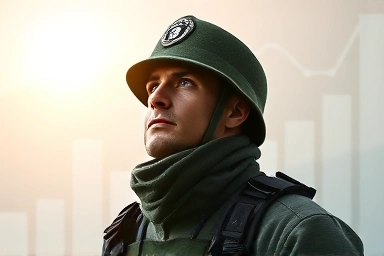 Soldier with financial future, symbolizing opportunity and security.