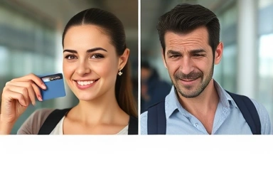 Prepared travel wallet vs. lost credit card scenario.