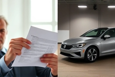 Person choosing between car loan options.