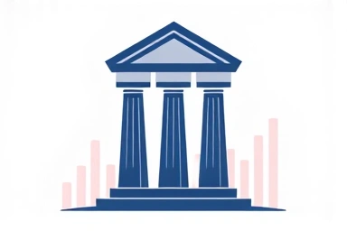 Three pillars symbolizing pension security and future financial planning.