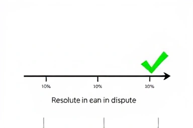 Symbolic timeline representing swift and successful dispute resolution.