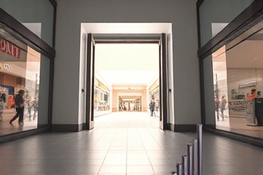 Commercial real estate potential, open door to opportunity, investment growth symbolism.