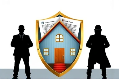 Shield of contracts protecting home from renovation scams.
