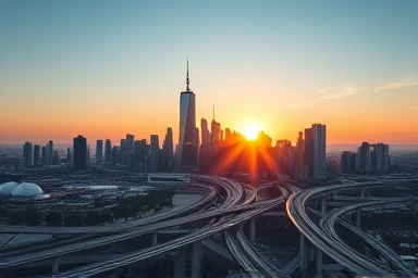 Symbolic representation of urban development and connectivity