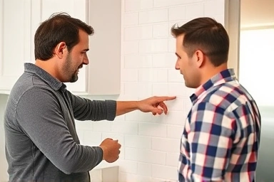 Pointing out flaw during new apartment pre-inspection