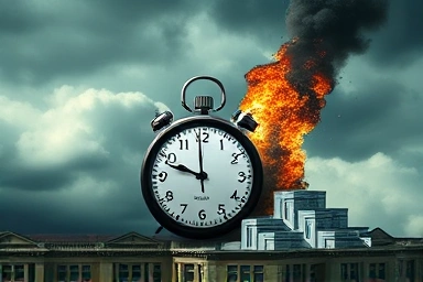 Symbolic image of financial crisis and real estate risk