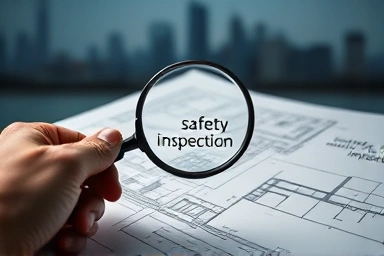 Hand with blueprint and magnifying glass, symbolizing detailed reconstruction analysis.