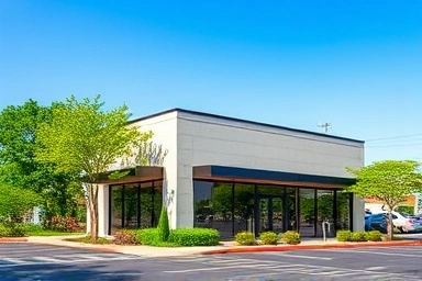 Renovated small commercial building symbolizing value increase