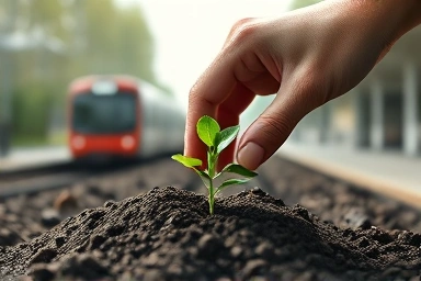 Planting seedling symbolizing real estate investment growth