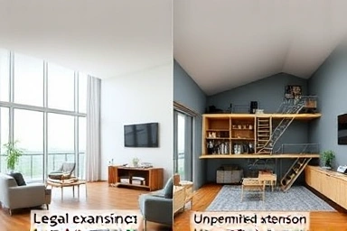 Legal versus illegal veranda extension comparison