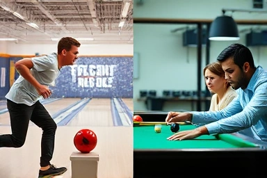 Bowling vs billiards calorie burn comparison infographic