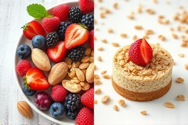 Natural ingredients transforming into healthy dessert