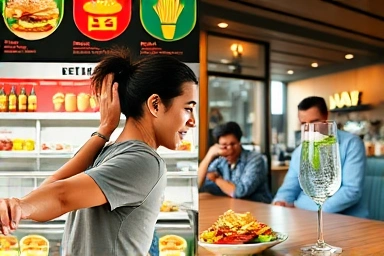 Balancing diet and dining out with healthy food choices.