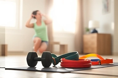 Home gym equipment for effective diet and fitness.