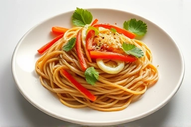 Healthy and delicious diet noodle dish with fresh ingredients.