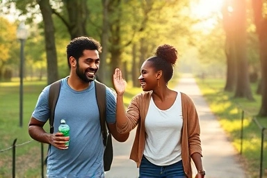 Friends exercising together for weight loss success