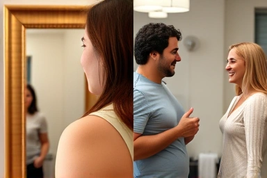 Confidence after weight loss leading to joyful social connection.