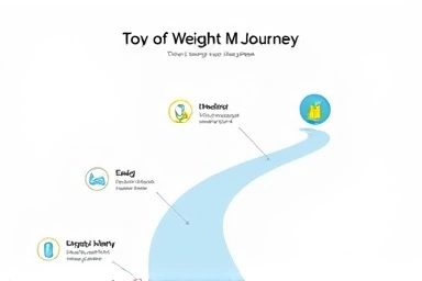 Visual metaphor for supplements as helpers in weight management journey.