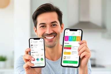 Person using a diet tracking app for healthy habits