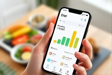 Close-up of diet app interface showing nutritional data