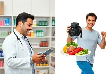 Holistic health approach: expert consultation, balanced diet, and exercise.