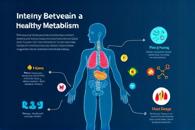 Infographic illustrating enzyme function in digestion and metabolism.