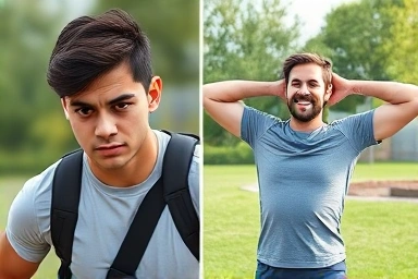 Contrast between forced exercise and enjoyable outdoor activity.