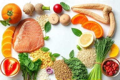 Harmonious arrangement of healthy foods symbolizing perfect food pairing.